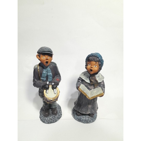 Winsor Christmas Carolers Set Of 2 African American, 10 Inch - Picture 1 of 9